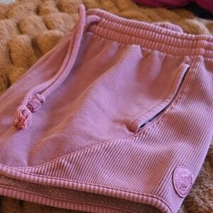 PINK NWOT Ribbed Drawstring Shorts